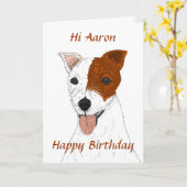 Carte d'anniversaire Jack Russell Terrier (Fleur jaune)