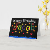 Carte d'anniversaire "Jacob" (Fleur jaune)