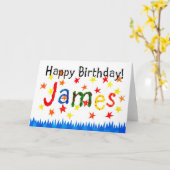 Carte d'anniversaire "James" (Fleur jaune)