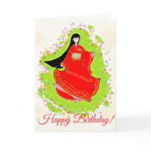 Carte d'anniversaire japonaise Maiko