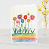 Carte d'anniversaire Jardin Coloré (Fleur jaune)