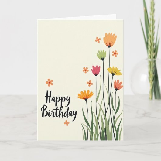 Carte d'anniversaire Jardin en fleurs (Devant)