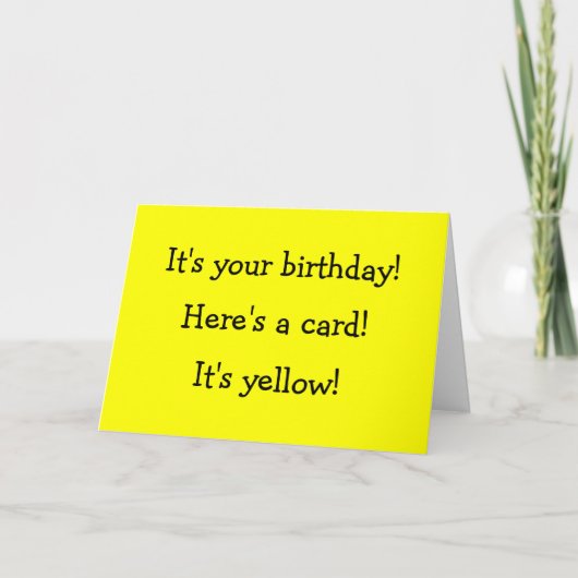Carte d'anniversaire jaune (Devant)