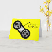 Carte d'anniversaire jaune de jeu de Vidoe (Fleur jaune)