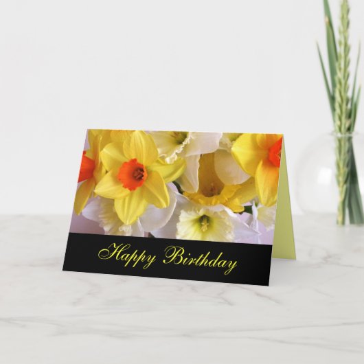 Carte d'anniversaire jaune de jonquille (Devant)