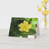 Carte d'anniversaire jaune de ketmie d'ambres (Fleur jaune)