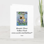Carte d'anniversaire jaune de pinson (Dos)