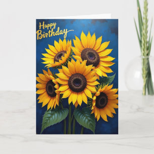 Carte d'anniversaire jaune ensoleillé