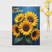 Carte d'anniversaire jaune ensoleillé (Fleur jaune)