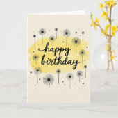 Carte d'anniversaire jaune peinte (Fleur jaune)