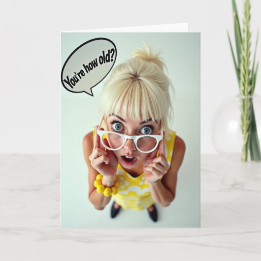 Carte d'anniversaire jaune Surprise (Devant)