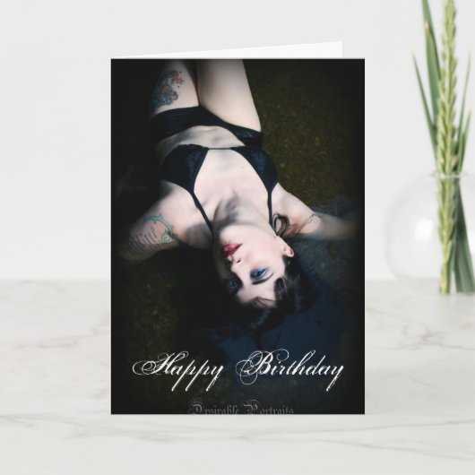 Carte d'anniversaire Jenn Martin (bikini noir) (Devant)
