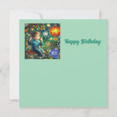 CARTE D'ANNIVERSAIRE ~ Jeune garçon content ~ (Dos)