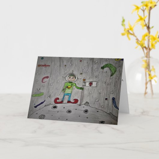 Carte d'anniversaire "Jimmy Taco's Space Expéditio (Fleur jaune)