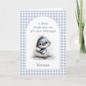 Carte d'anniversaire joli petit oiseau (Devant)