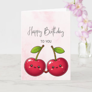 Carte d'anniversaire jolie cerise – Joyeux anniver