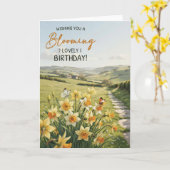 Carte d'anniversaire jonquille pour elle (Fleur jaune)