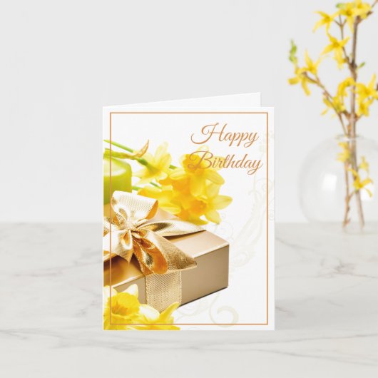 Carte d'anniversaire-jonquilles (Fleur jaune)