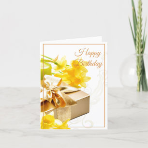 Carte d'anniversaire-jonquilles
