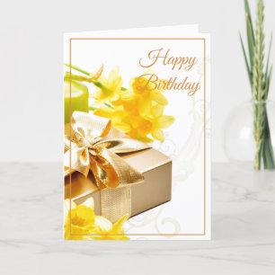 Carte d'anniversaire-jonquilles