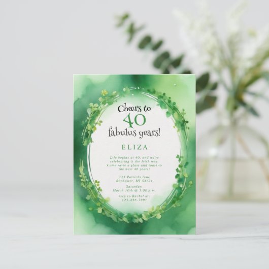 carte d'anniversaire jour de la saint patrick aqua (Debout devant)