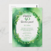 carte d'anniversaire jour de la saint patrick aqua (Devant / Derrière)