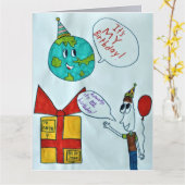 Carte d'anniversaire jour des terres (Fleur jaune)