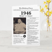 Carte d'anniversaire Journal 1946 80 ans (Fleur jaune)
