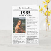 Carte d'anniversaire Journal 1965 (Fleur jaune)