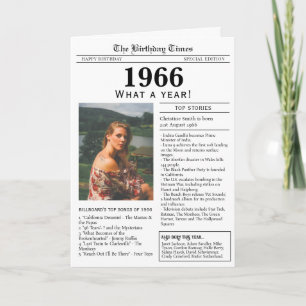 Carte d'anniversaire Journal 1966