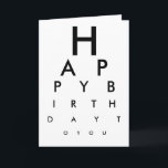 Carte d'anniversaire joyeuse<br><div class="desc">"Birthday Eye Chart" par artbywrightdesign.</div>