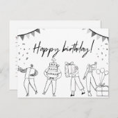 Carte d'anniversaire joyeuse (Devant / Derrière)