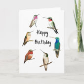 Carte d'anniversaire joyeuse aux colibris (Devant)