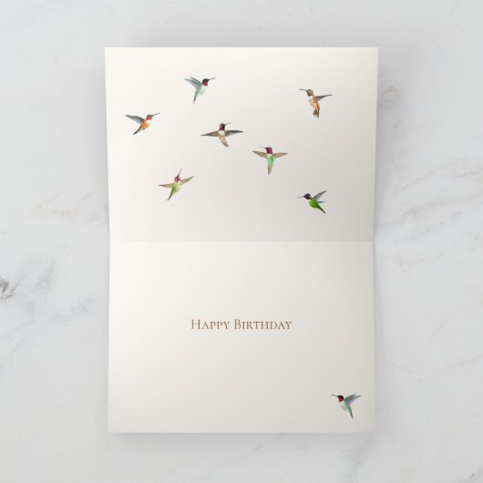 Carte d'anniversaire joyeuse aux colibris (Intérieur)