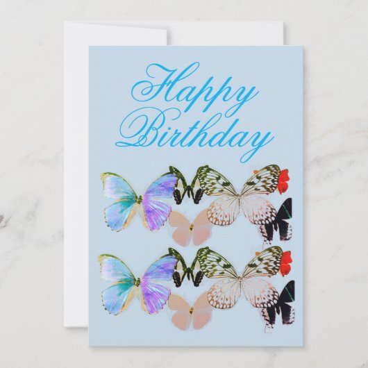 Carte d'anniversaire joyeuse aux papillons (Devant)