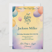 Carte d'anniversaire joyeuse avec ballon et adorab (Devant)