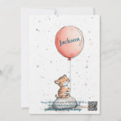 Carte d'anniversaire joyeuse avec ballon et adorab (Dos)