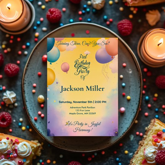 Carte d'anniversaire joyeuse avec ballon et adorab