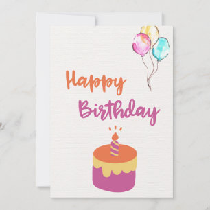 Carte d'anniversaire joyeuse avec ballons aquarell