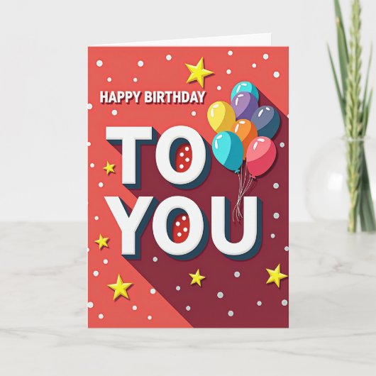 Carte d'anniversaire Joyeuse avec Confettis Rouges (Devant)