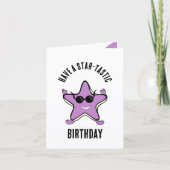 Carte d'anniversaire joyeuse avec étoile de mer (Devant)