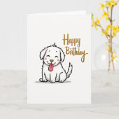 Carte d'anniversaire joyeuse avec sourire (Fleur jaune)
