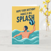 Carte d'anniversaire joyeuse avec thème d'eau (Fleur jaune)