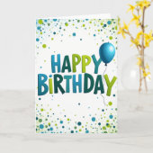 Carte d'anniversaire joyeuse Azure (Fleur jaune)