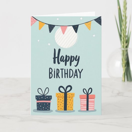 Carte d'anniversaire Joyeuse Bunting (Devant)