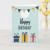 Carte d'anniversaire Joyeuse Bunting (Fleur jaune)
