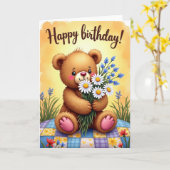 Carte d'anniversaire joyeuse Daisy (Fleur jaune)