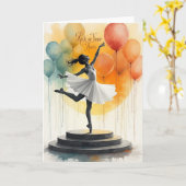 Carte d'anniversaire Joyeuse Danseuse (Fleur jaune)