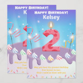 Carte d'anniversaire joyeuse de deux ans personnal (Devant / Derrière)