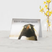 Carte d'anniversaire joyeuse de Penguin (Fleur jaune)